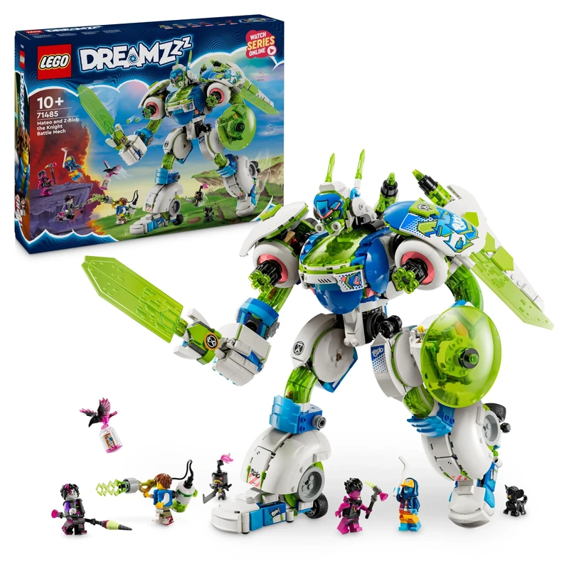 LEGO DREAMZzz 3in1 Mateo and Z-Blob the Knight Battle Mech Set, Space Shuttle Toy Rebuilds into 3 Different Robot Action Figures for Boys & Girls, Fantasy Birthday Gift for Kids aged 10 Plus 71485
