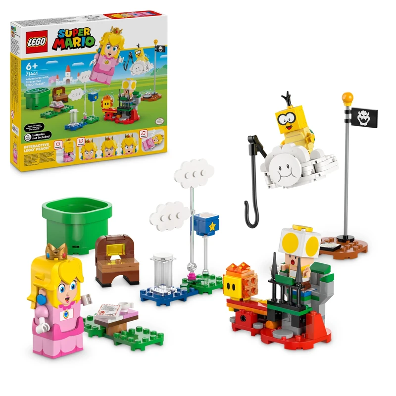 LEGO Super Mario Adventures with Interactive LEGO Peach, Princess Toy Playset for Kids, Yellow Toad Figure, Nintendo Gift for 6 Plus Year Old Girls, Boys and Gamers, 71441