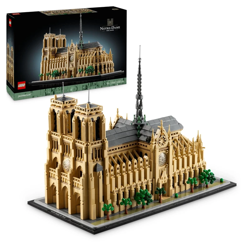 LEGO Architecture Notre-Dame de Paris Set, Model Kit for Adults to Build, Home or Office Décor, Collectible Gift for History-Loving Men, Women, Him or Her 21061