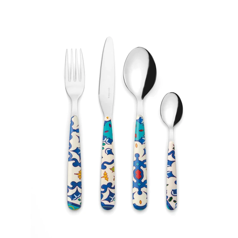 Guzzini 28194076 Cutlery Set, Stainless Steel, Mediterranean Blue
