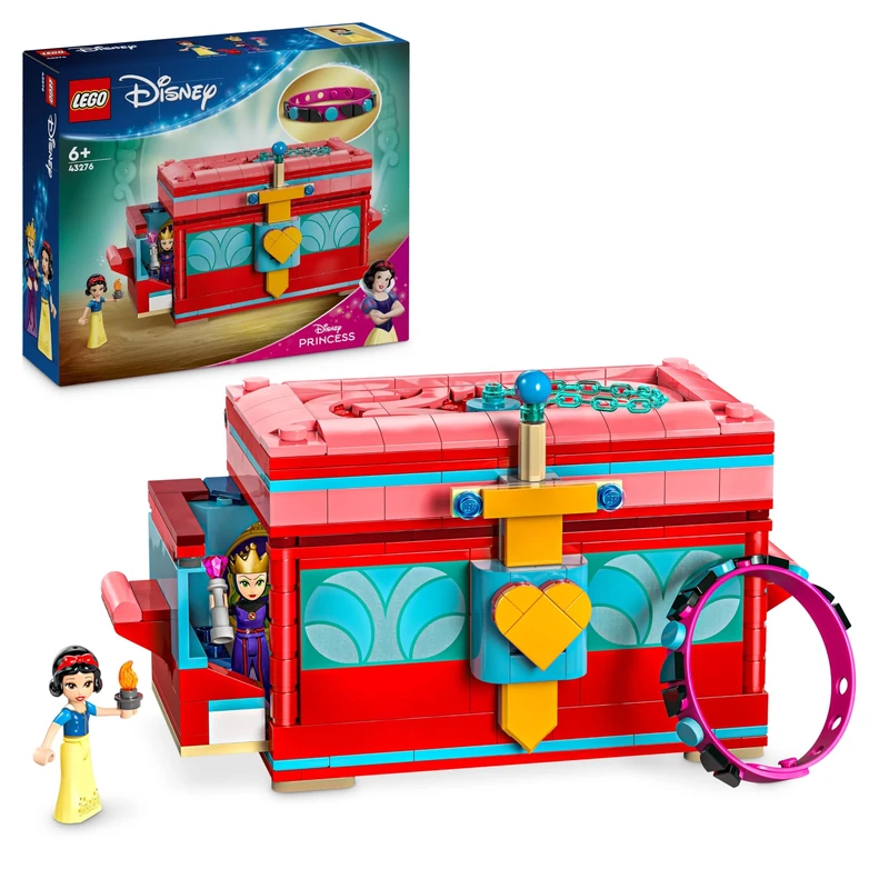 LEGO ǀ Disney Princess Snow White’s Jewellery Box - Building Toy with a Lockable Lid & Wearable Bracelet plus Snow White & the Evil Queen Mini Dolls - Gift for 6+ Year Old Girls & Movie Fans - 43276