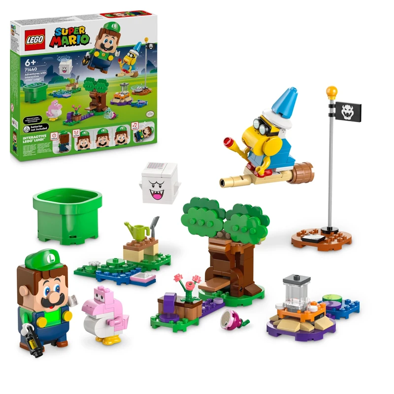 LEGO Super Mario Adventures with Interactive LEGO Luigi Toy, Nintendo Gift for 6 Plus Year Old Boys, Girls and Gamers, Garden Playset for Kids, with Pink Baby Yoshi Figure, 71440