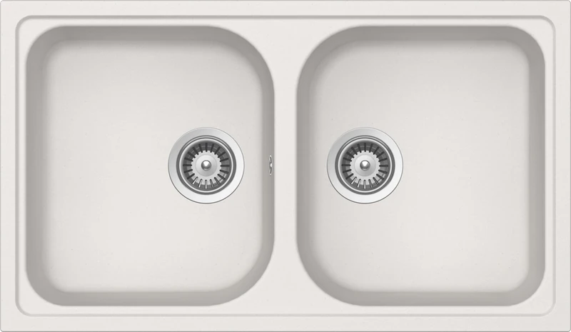 SCHOCK | Lithos 2 Bowl Kitchen Sink, Cristalite® Material, New Alumina, 860 x 500 mm