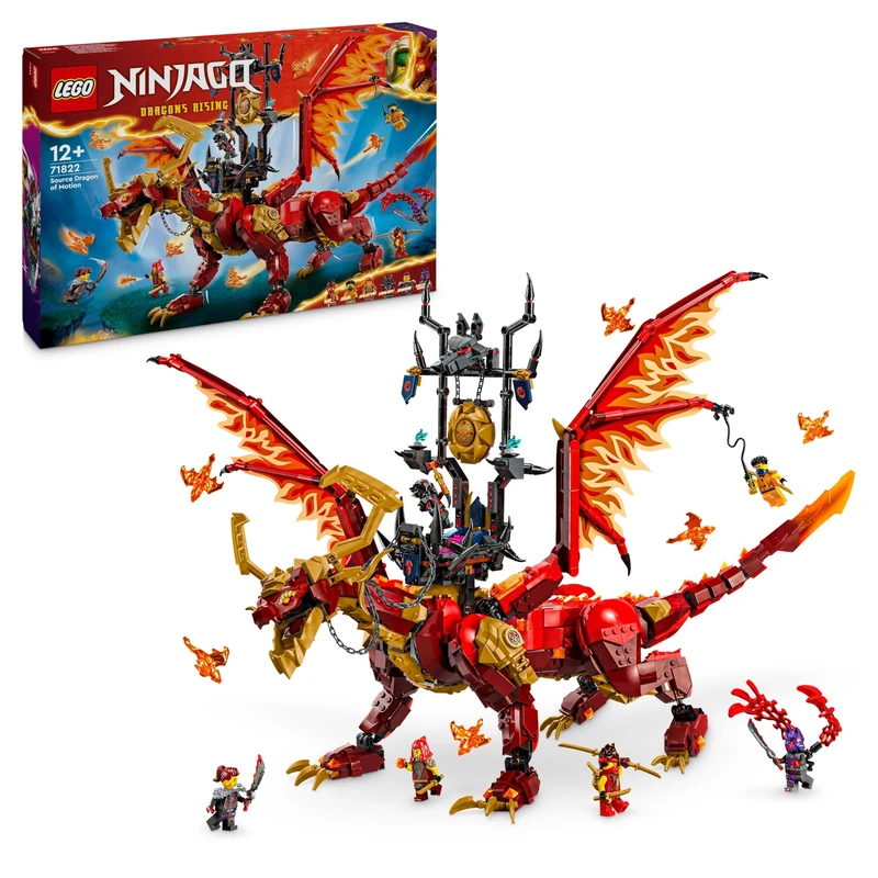 LEGO NINJAGO Source Dragon of Motion Figure Set, Ninja Adventure Toys for Boys & Girls, with 6 Minifigures Incl. Characters Kai & Arin, Dragons Rising Birthday Gift for kids & Teens aged 12 Plus 71822