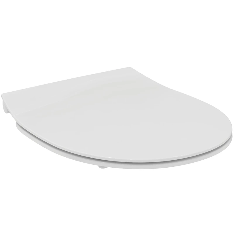 Ideal Standard Tirso Toilet seat and Cover, Universal Oval Shape, Soft-Close seat with Quick-Release Function for Easy Cleaning, Antibacterial, Scratch-Resistant duroplast – White (365x425x50 mm)