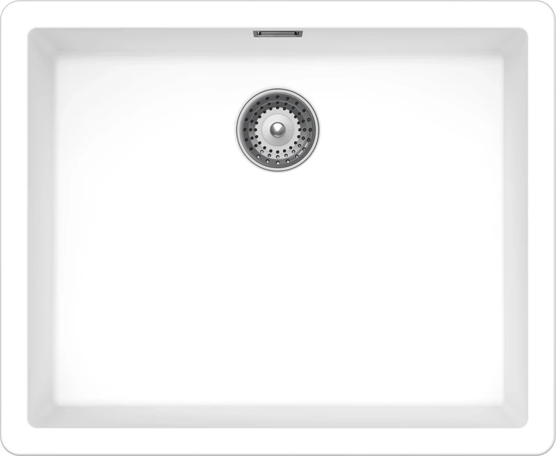 SCHOCK | Greenwich Kitchen Sink 1 Bowl, Cristadur® Material, Day Matt White, 556 x 456 mm