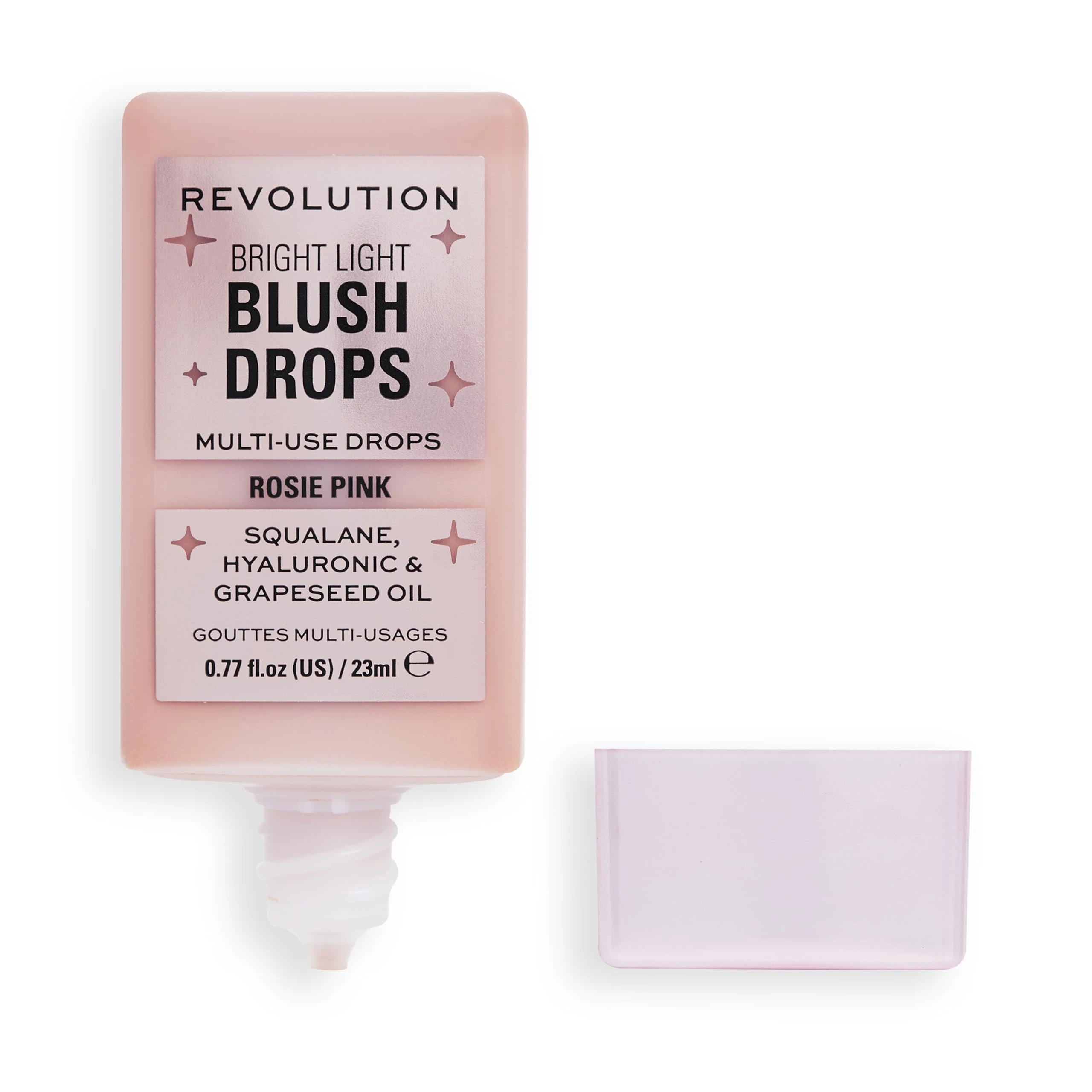 Makeup Revolution, Bright Light Blush Drops with Hyaluronic Acid, Radiant Finish, Pink Rosie, 23ml