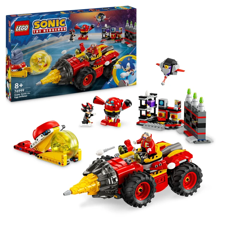 LEGO Sonic the Hedgehog Super Sonic vs. Egg Drillster, Video Game Toy for 8 Plus Year Old Kids, Boys & Girls, Adventure Set with Shadow and Dr. Eggman Characters 76999