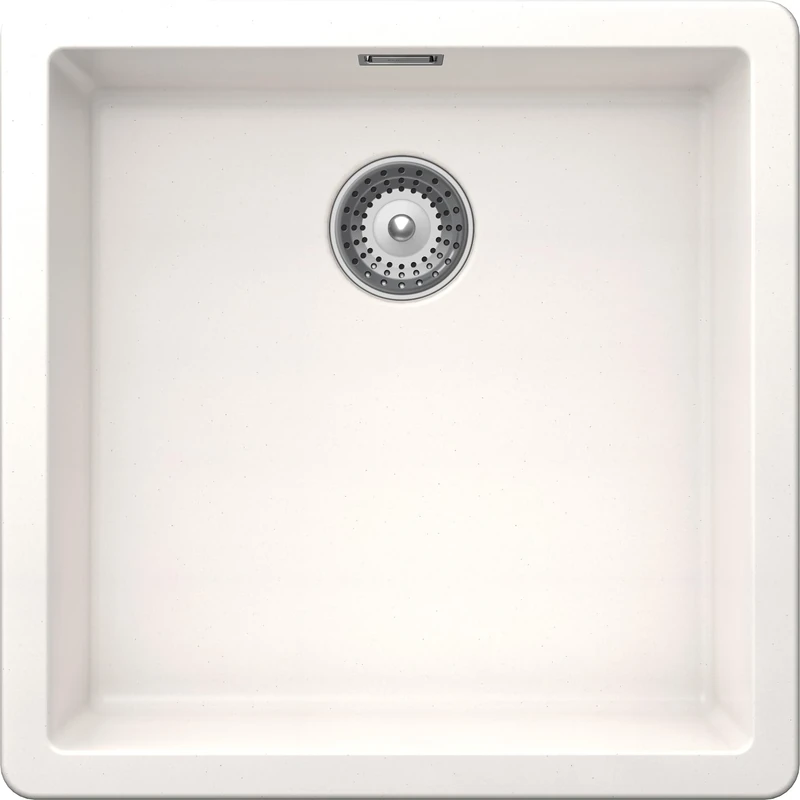 SCHOCK | Galaxy 1 Kitchen Sink with Undermount Hooks Included, Material ®Cristadur, Pure White, 430 x 430 mm