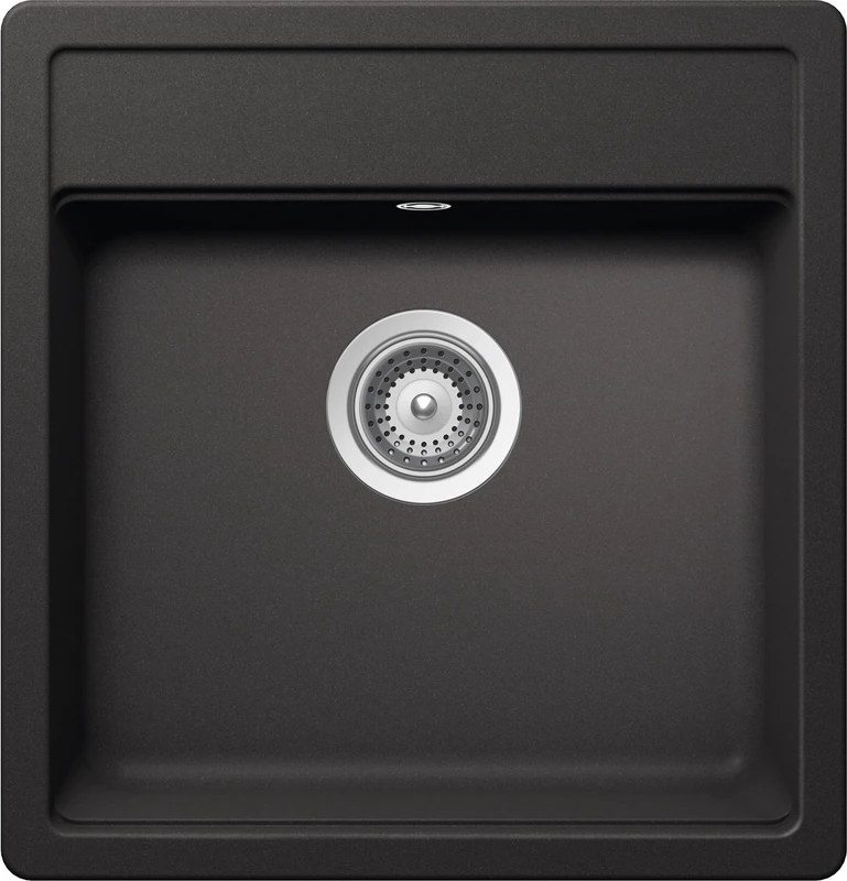 SCHOCK | Nemo 1 Bowl Small Sink, Cristalite® Material, Absolute Black, 490 x 510 mm