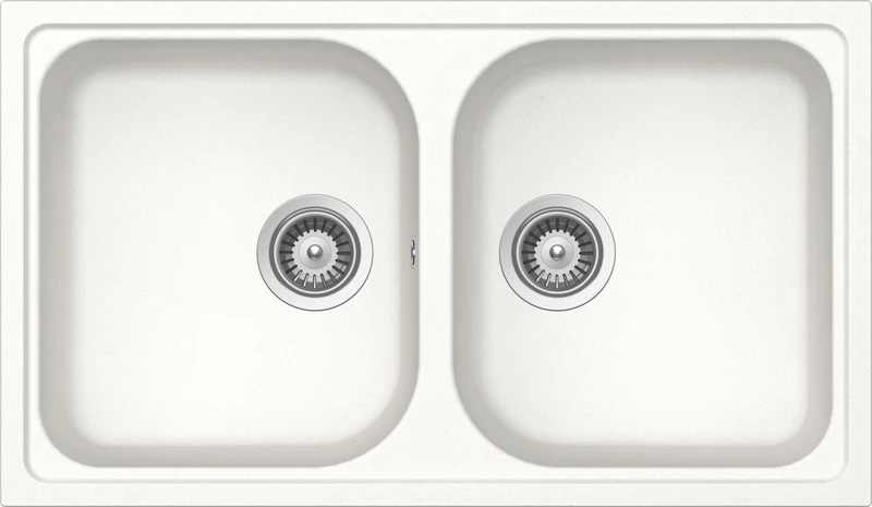 Schock Lithos 2 Bowl Kitchen Sink - Absolute White 860x500mm