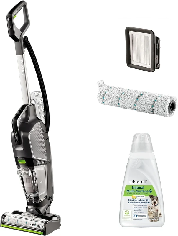 BISSELL CrossWave HydroSteam PET, Wet and Dry Vacuum Cleaner, Mop & Dries in One, Vacuum Cleaner with Steam Function, Floor Cleaner for Pet Owners, Multi-Surface Wet Vac, 76 dB, Corded, 3517E