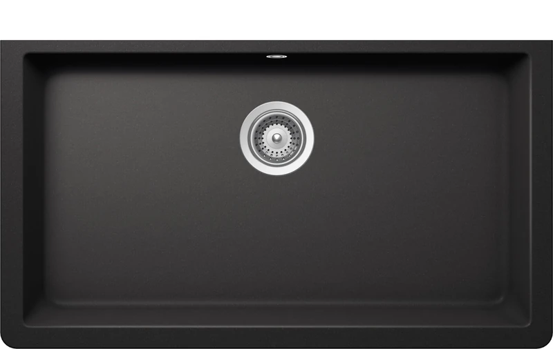 SCHOCK | Cristalite® Solid Kitchen Sink, 1 Bowl, Absolute Black, 838.2 x 469 mm