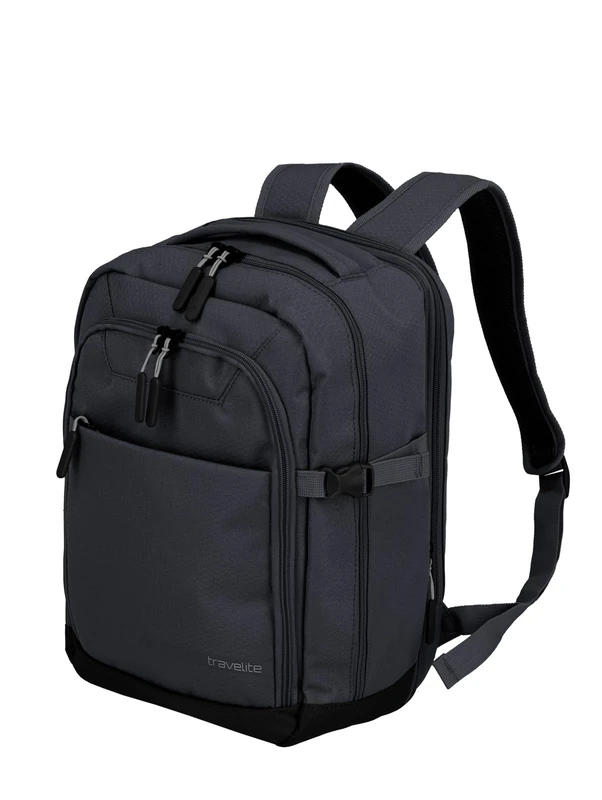 travelite hand luggage backpack, RyanAir dimensions, KICK OFF, laptop backpack 13 inch, backpack with stretch fold + clip-on function, 40 cm, 20 - 23l