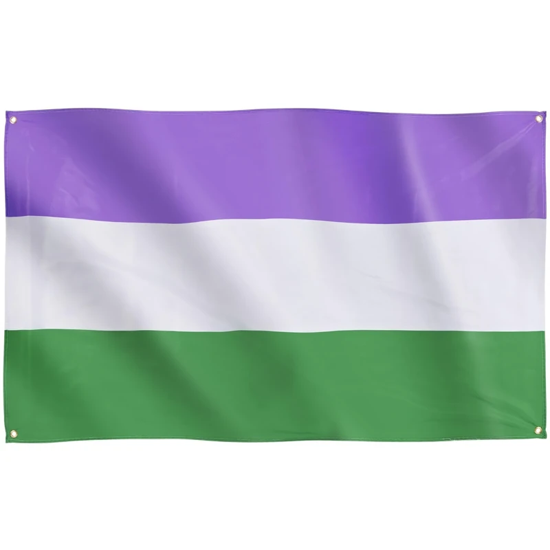 Runesol Genderqueer Pride Flag, 91x152cm, 3ft x 5ft, 4 Grommets, Eyelet In Every Corner, Gay Pride Flag, LGBT+ flag, Pride Flag, Premium Flags, Inside, Outside, Vivid Colours
