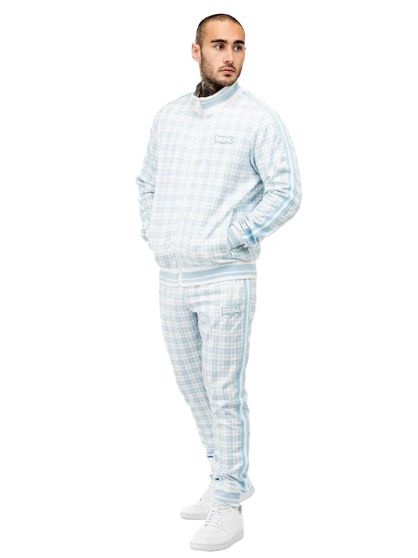 Lonsdale Men's Witton Tracksuit, White/Blue, XXL