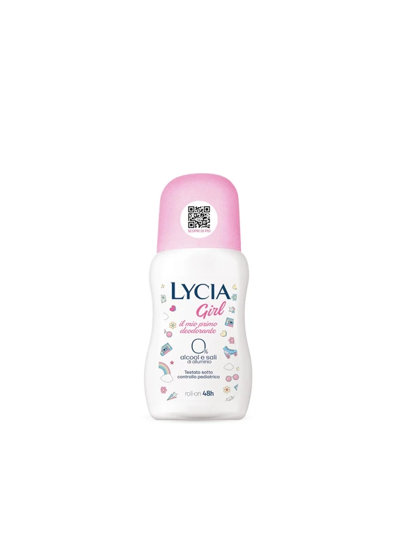 Lycia - Roll on Girl Deodorant for Girls and Children, Dermatologically Tested Under Pediatric Control, 50 ml