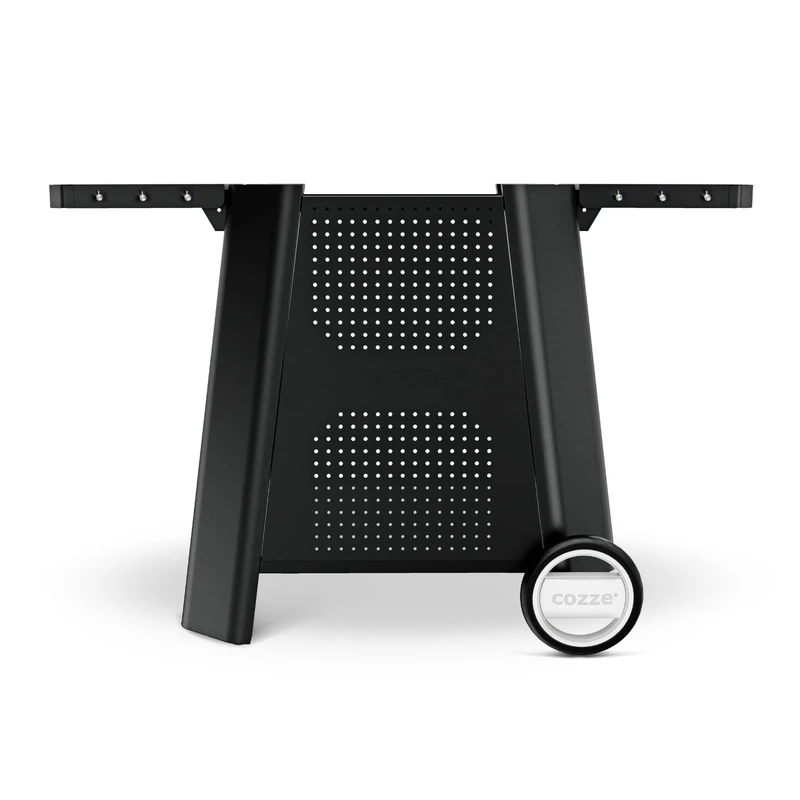 cozze Versatile Outdoor Kitchen Table Compatible with E-500, G-500 Grills & Plancha 500-1270x645x745mm - Black with Hooks and Wheels