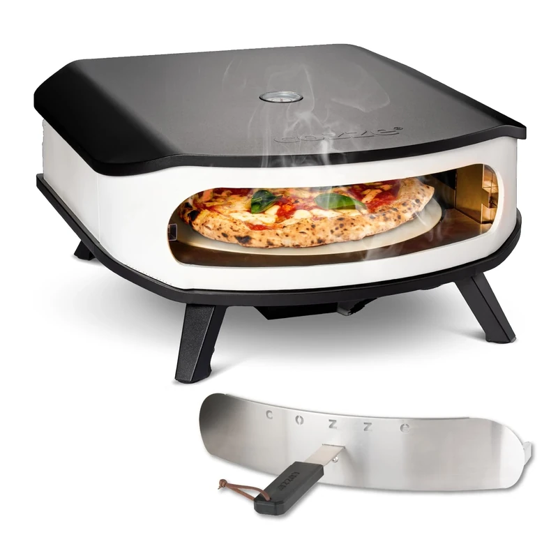 cozze - Gas Pizza Oven with Rotary Stone - Power 6.0 kW, Perfect Pizza Cooking Ø42.5 cm, Built-in Thermometer, Galvanized Steel