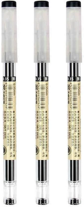 3Pcs Japanese Gel Pen Black Ink Maker Pen School Office Student Exam Writing Stationery Supplies Durable Gel Ink Rollerball Pens (0.35mm)
