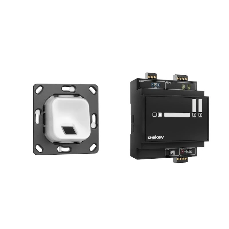 EKEY 203751 xLine fingerprint scanner set for flush-mounting installation, without frame, white