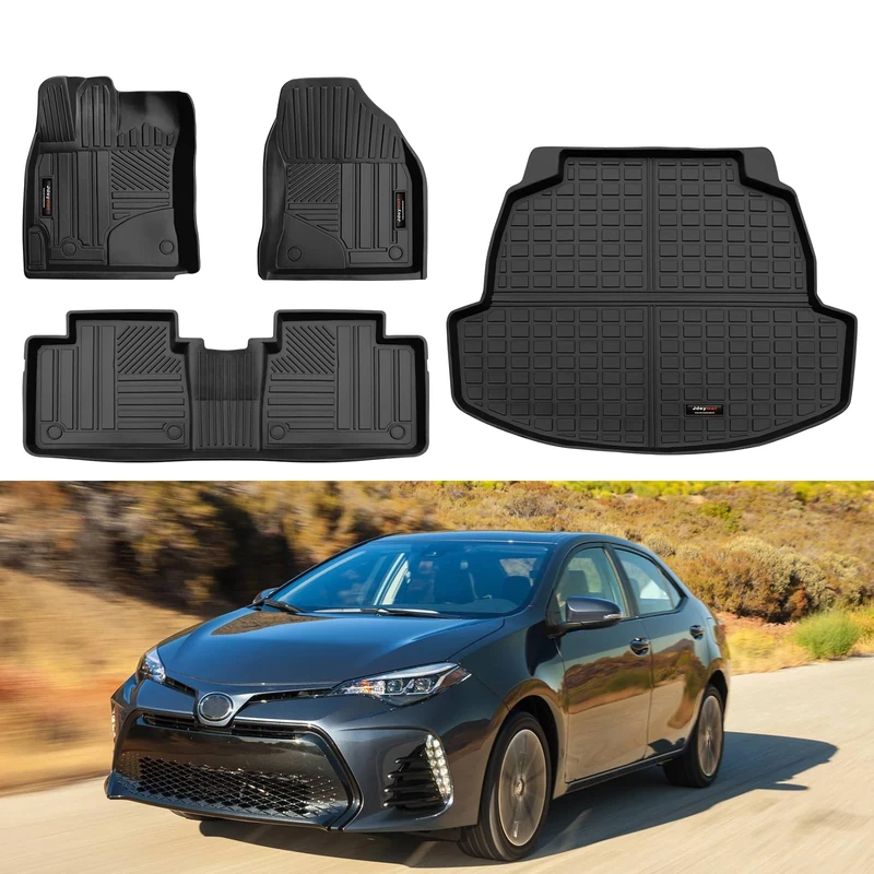 Jdeymat for 2014-2019 Toyota Corolla Sedan Floor Mats and Cargo Trunk Liner TPE Rubber All Weather Corolla Accessories(not fit Hatchback) (for 2014-2019 Toyota Corolla)