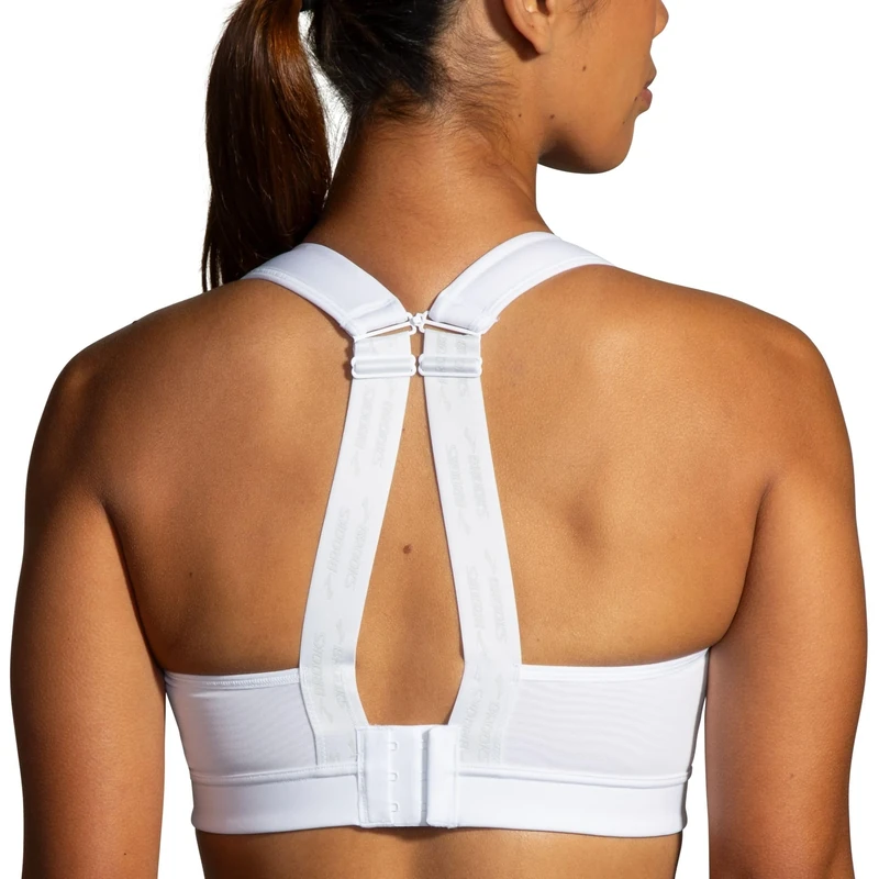 Brooks Women's Convertible 2.0 Sports Bra for High Impact Running, Workouts and Sports with Maximum Support, White, 36DD
