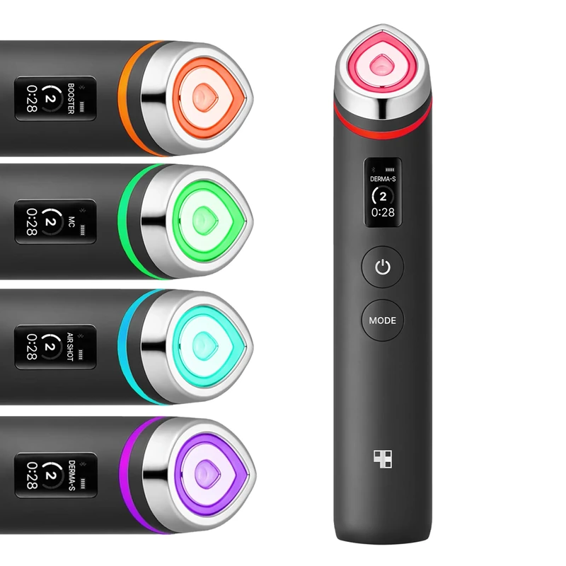 Medicube Age-R Booster Pro - 6-in-1 Total Care LED Therapy Device for Enhanced Absorption, Radiance, Elasticity, Facial Contouring, and Pore Care with 4 Modes - Professional Skincare