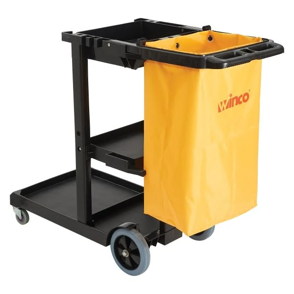 Winco Janitor Cart, Black, Full Size