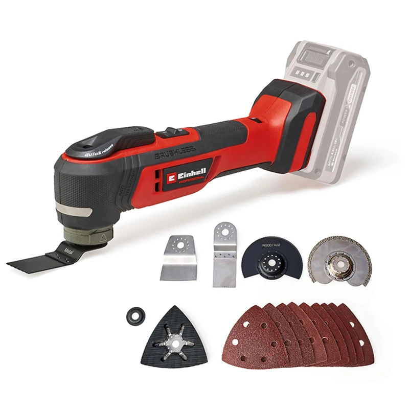 Einhell Professional TP-MG 18 Li BL-Solo Power X-Change Cordless Multi-Tool (18V, 3 Functions, Magnetic Chuck, Accessories Included) Supplied Without Battery or Charger