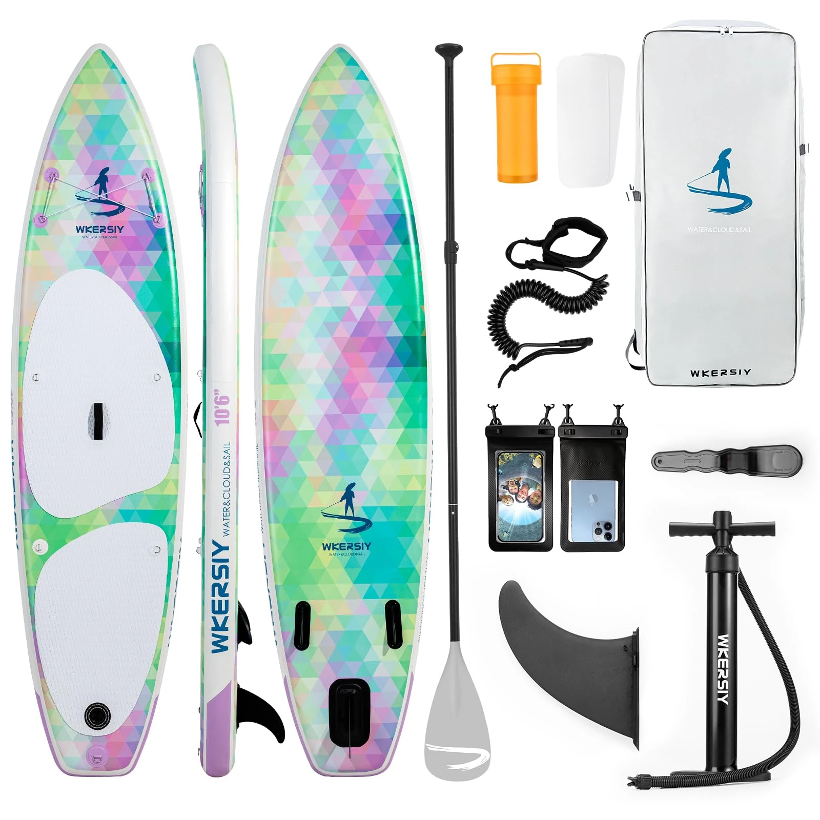 inflatable stand up paddle board wkersiy Inflatable Paddle Board 10’6 * 31”*6” Light and Good Speed SUP with Paddleboard Accessories for Long Tour Paddling