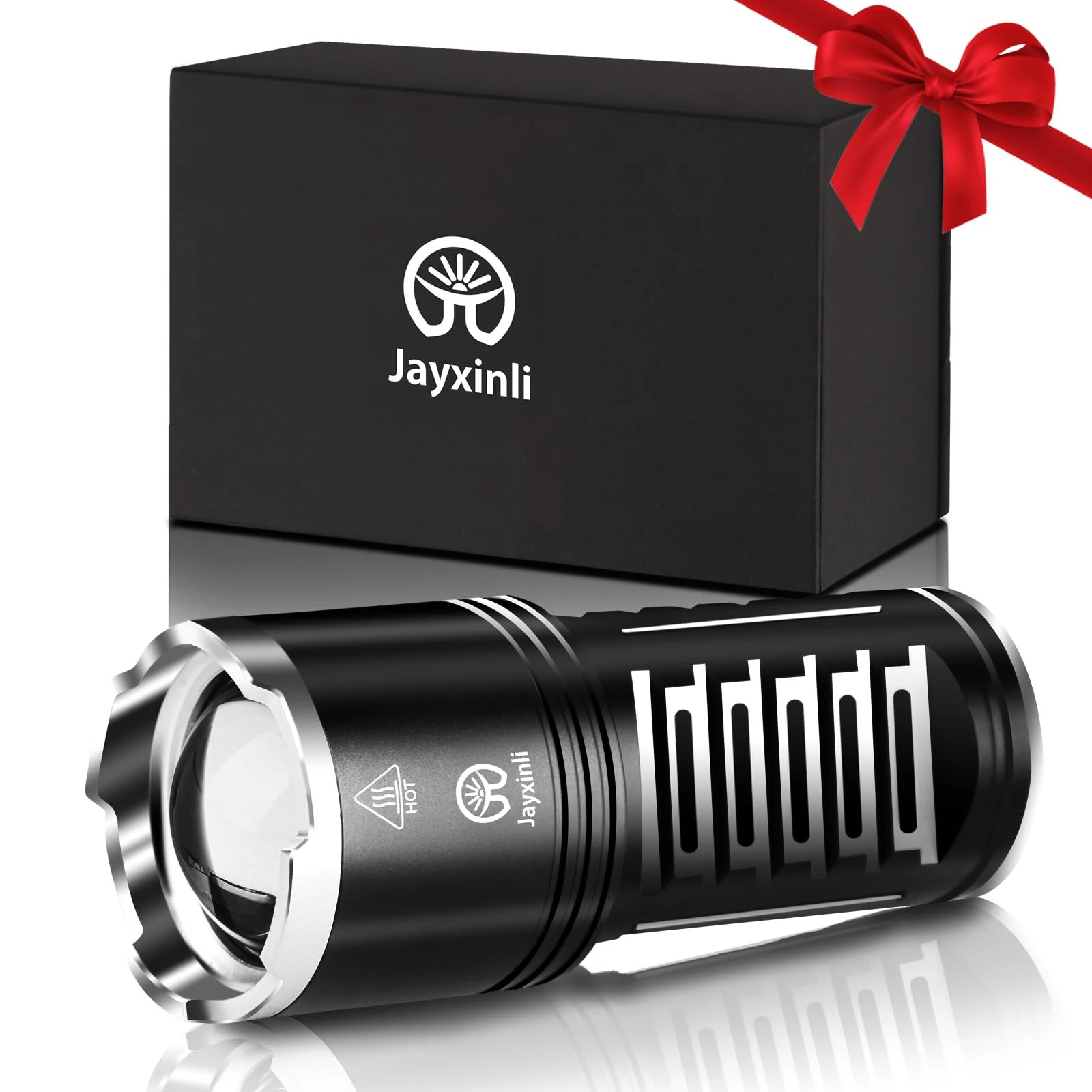 Jayxinli Torches LED Super Bright 500000 Lumen Rechargeable, Powerful Torch 3 Light Modes and 10800 mAh Long-Lasting Battery, Zoomable, High Powered, Bright Torch for Camping & Home