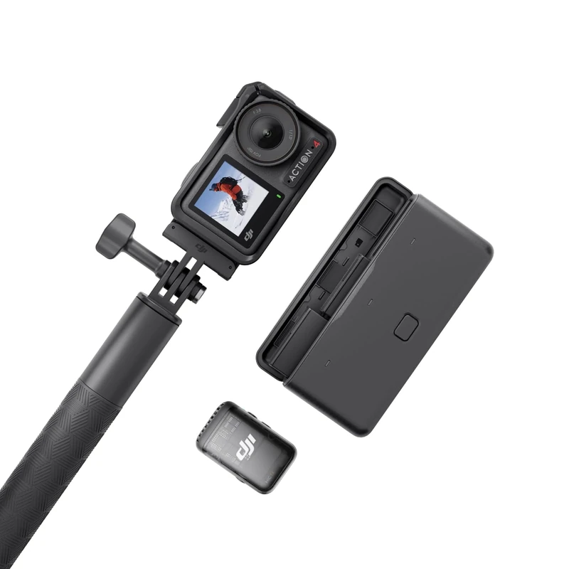 DJI Osmo Action 4 Adventure Combo - 4K/120fps Waterproof Action Camera with a 1/1.3-Inch Sensor, 10-bit & D-Log M Color Performance, 155° FOV, Up to 7.5 h with 3 Extra Batteries, Outdoor Camera