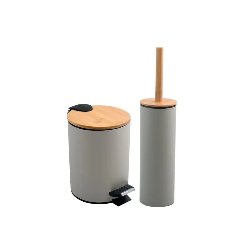 Spirella Adonis Pedal Bin 3 L and Toilet Brush Set Taupe - Image 1