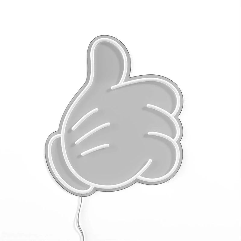 Yellowpop Neon Signs, Disney Glove Thumb Up (Small), Neon Signs for Wall Decor, Energy Efficient LED Neon Lights for all Walls, Easy to Install Custom Neon Sign & Customizable Light Up Wall Art