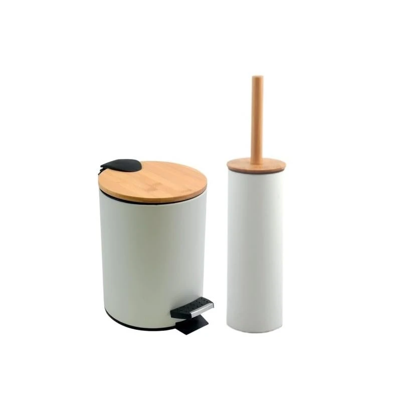 Spirella Pedal Bin 5L & Toilet Brush Set Adonis White