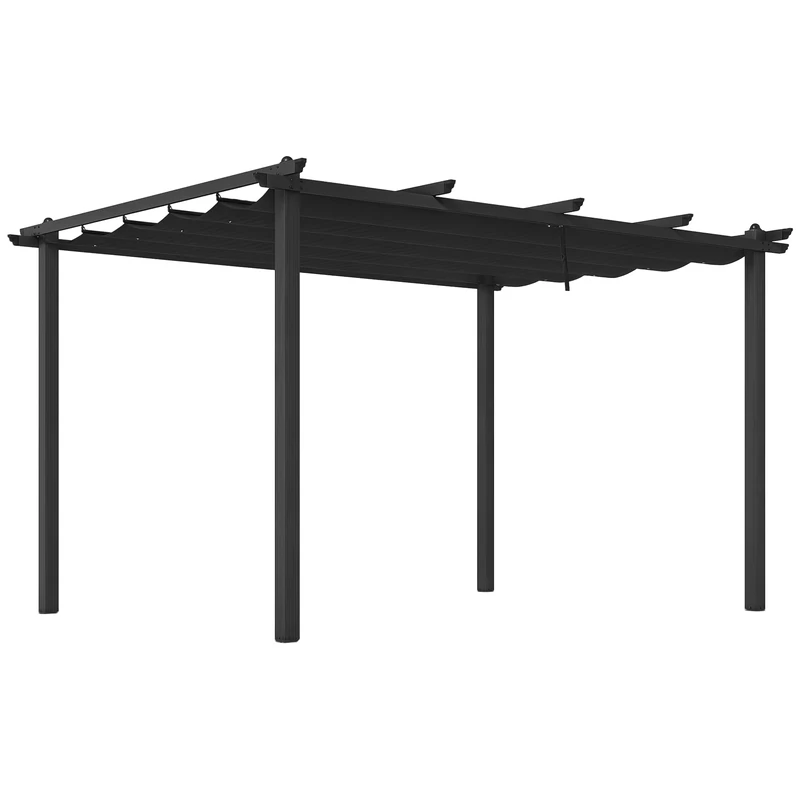 Outsunny 3 x 4m Pergola - Retractable Roof Garden Gazebo