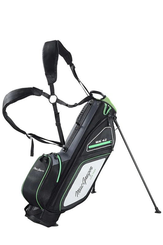 MacGregor Principal 7" Golf Stand Bag with 5 Pockets and Shoulder Strap, Black/Green