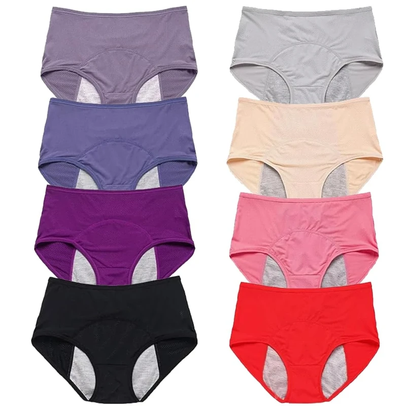 4/8Pcs Everdries, Everdries Leakproof Ladies Underwear for Old Women Over 60, Leakproof Underwear For Women Incontinence, Seamless High Waist Hip Lifting Tummy Control Panties (8Pcs,CN-4XL)