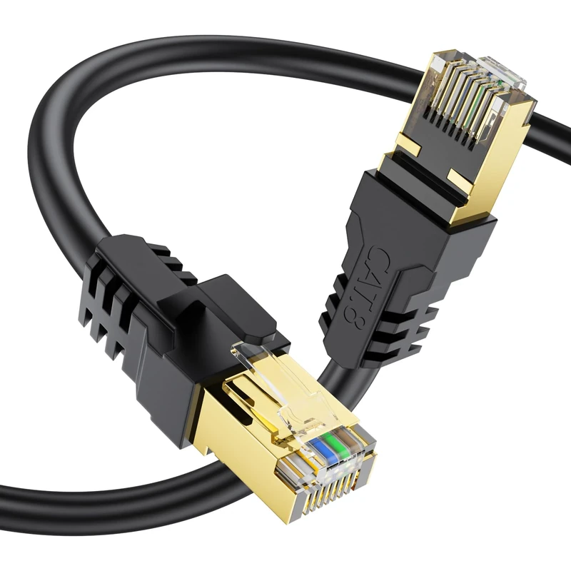 YSONG Cat 8 Ethernet Cable 1M, High Speed 40Gbps 2000Mhz Internet Cable, Lan Cable with Gold Plated RJ45 Connector,Weatherproof Outdoor&Indoor,for/PC/Modem/Router/Gaming, Faster Than Cat7/Cat6/Cat5