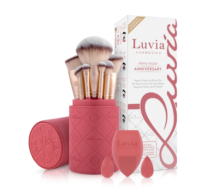 Luvia 14-Piece Makeup Brush Set - Vegan Cosmetic Brush Set with XL Powder Brush, Sponge & Blender - Ideal for Beginners & Professionals - High-Quality Makeup Brushes for Perfect Makeup
