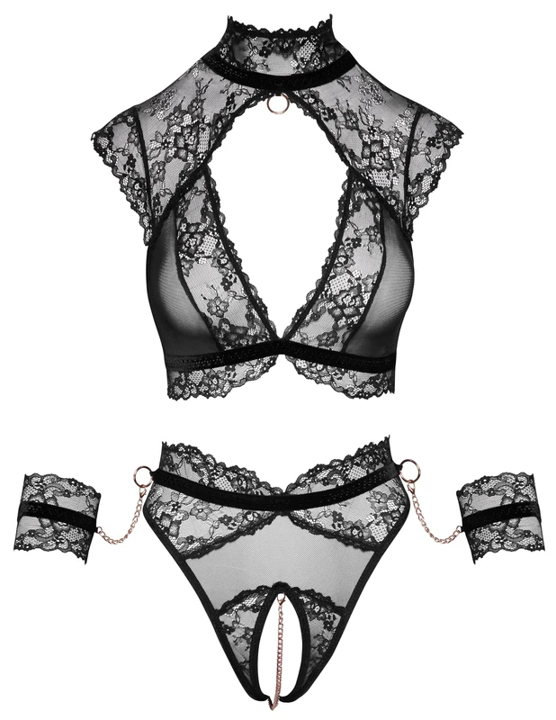 Cottelli Bondage Women's Bra Set Black S
