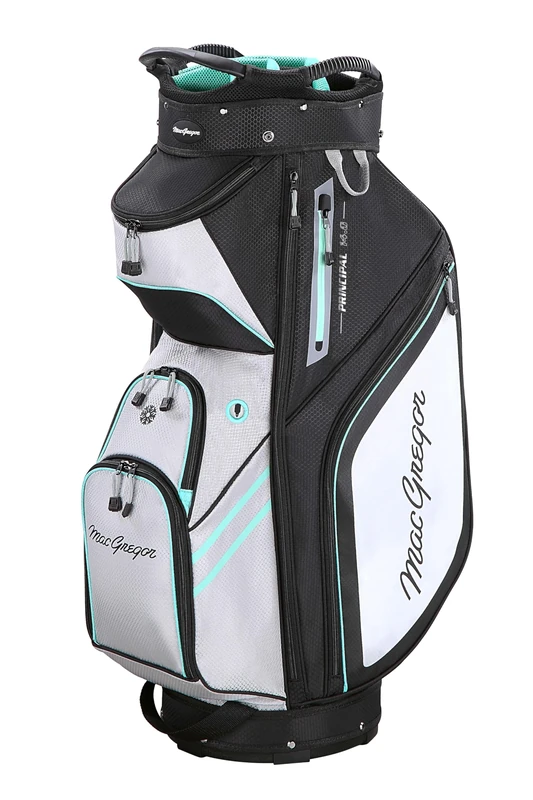 MacGregor Principal 10" Golf Cart Bag, 14-Way Top With Dividers And 9 Pockets, Cool Mint/Grey