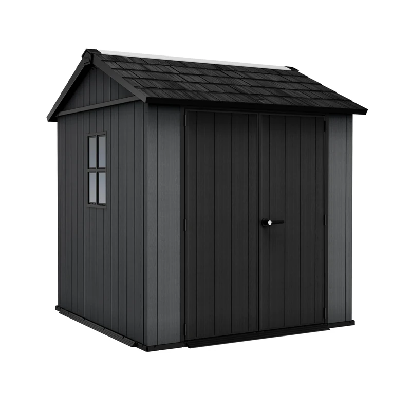 Keter Newton Plus Shed 7 x 7.5 ft | Modular Outdoor Storage | Evotech Wood-Effect Resin | Customisable Layout | Adjustable Doors & Windows | 20mm Thick Walls | Weatherproof & Maintenance-Free