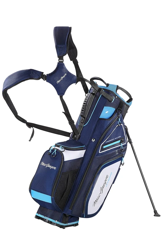 MacGregor Paramount Hybrid 14 Golf Club Stand Carry Trolley Bag, Navy/Sky