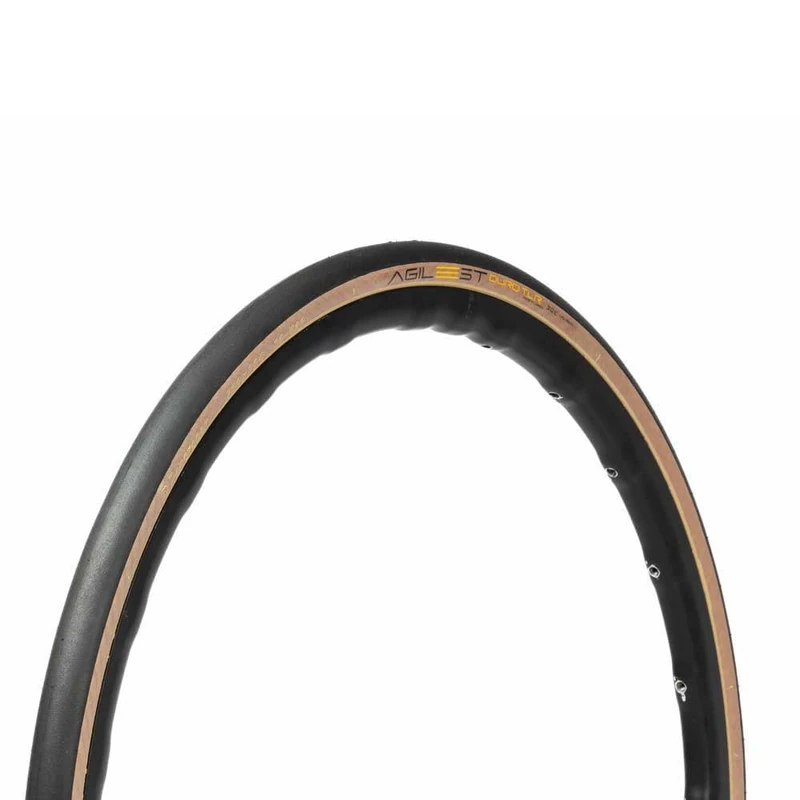 Panaracer Agilest Duro Tlr - Tubeless Ready - Increased Puncture Protection - High Grip, Low Resistance, High Performance Road Tyre - 700 X 32C Black/Amber