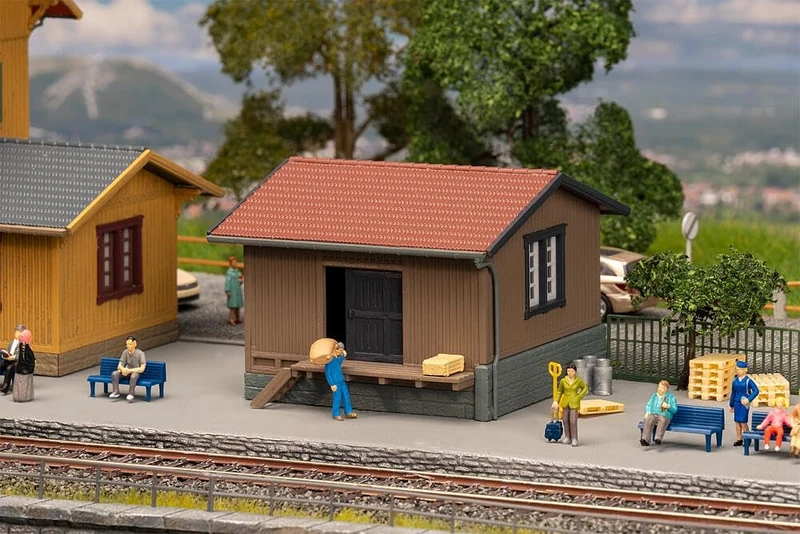 FALLER 120099 – Small Freight Shed – Gauge: H0 – Railway Stations & Railway Buildings for Model Railways – Scale: 1:87