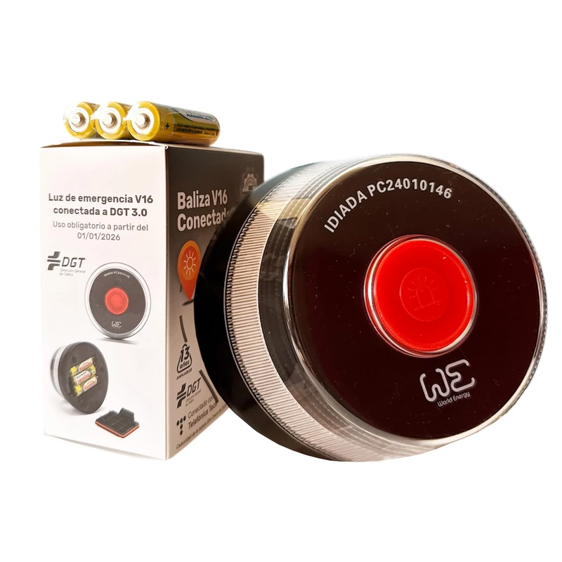 WE Emergency Car Light DGT 3.0 (Required) DGT Approved with Geolocation | Beacon V16 Connected [Data Included Until 2038] Car Breakdown Light with GPS and Magnetic Base - 1 Unit - Image 1
