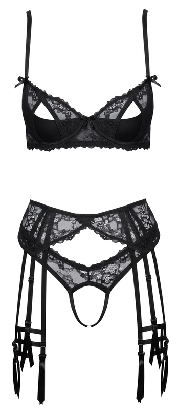 Cottelli Lingerie Women's Bra Suspender Set Black 80C/M