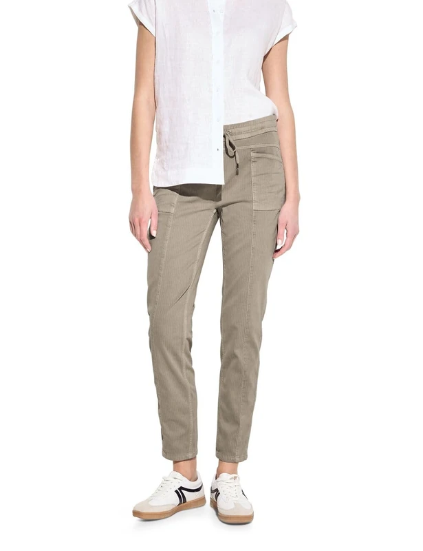 Cecil Women's B377592 Striped Trousers, Boulder Beige, XL / 28L
